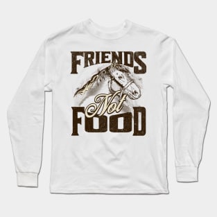 Friends not food. Illustration with horse Long Sleeve T-Shirt